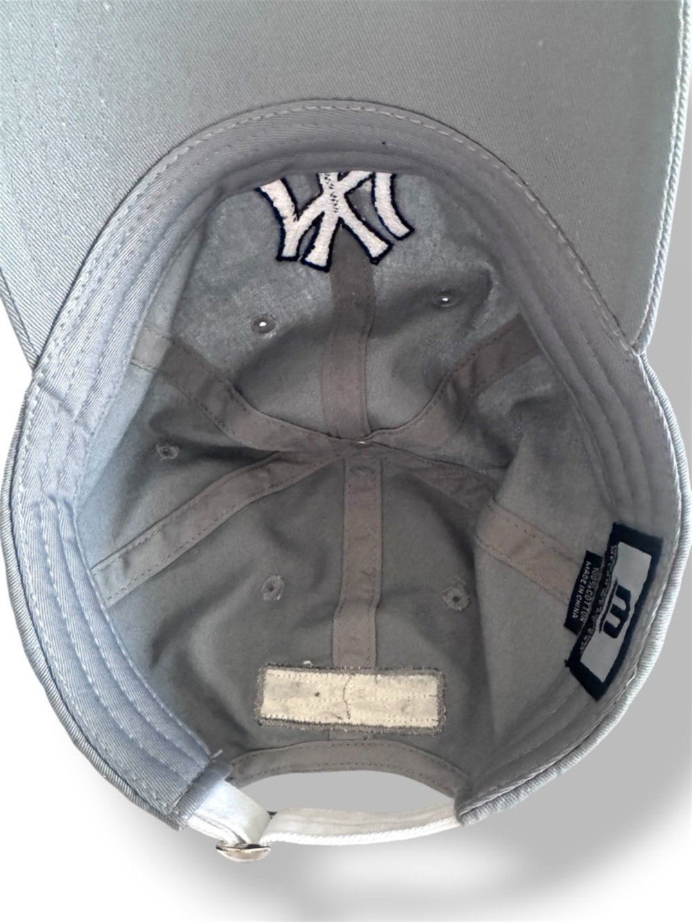 2025 New York Yankees Hat Cap Gray Cotton Buckle Adjustable Canon Logo - Picture 4 of 4